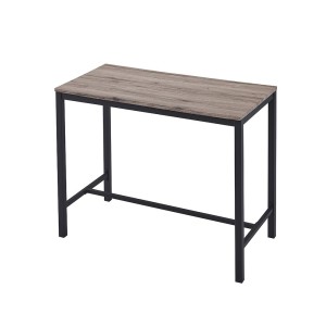 Table de bar BASTILLE - 120x60x95cm - Bois & Mat noir