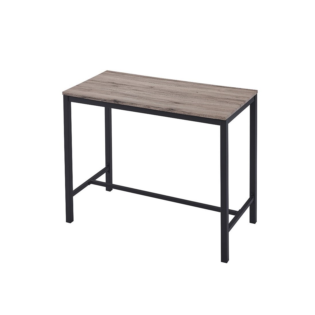 Table de bar BASTILLE - 120x60x95cm - Bois & Mat noir