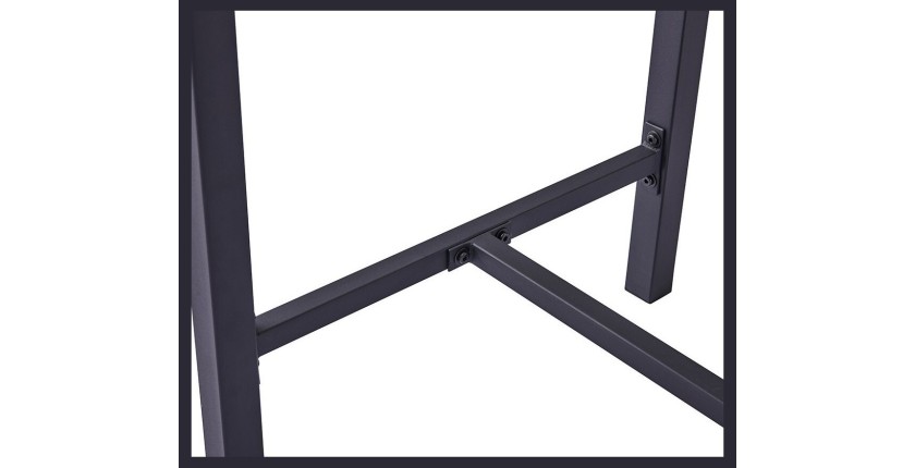 Table de bar BASTILLE - 120x60x95cm - Bois & Mat noir