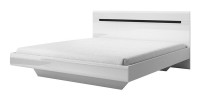 Ensemble Lit 160x200 plus 2 Chevets. Collection LUCIA. Couleur blanc. Style design.