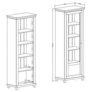 Ensemble de 4 meubles pour salle à manger coloris frêne blanc et chêne. Collection ASSIA