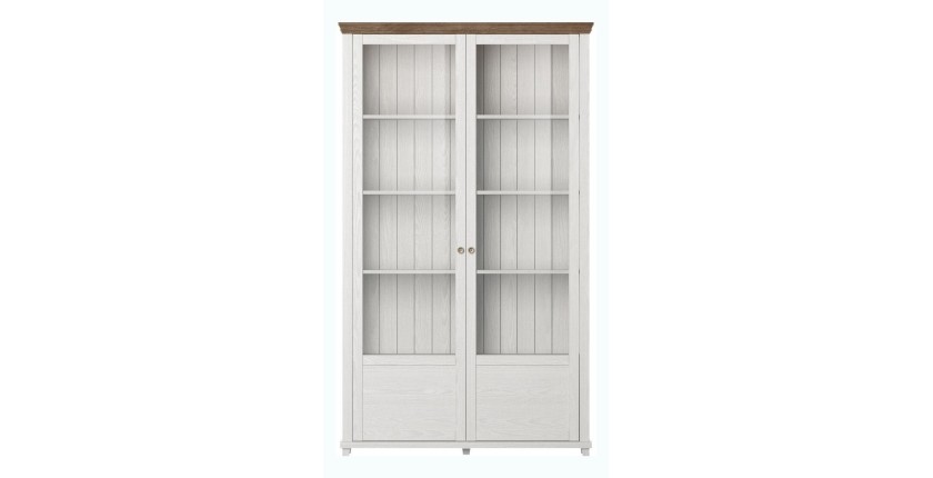 Ensemble de 4 meubles pour salle à manger coloris frêne blanc et chêne. Collection ASSIA