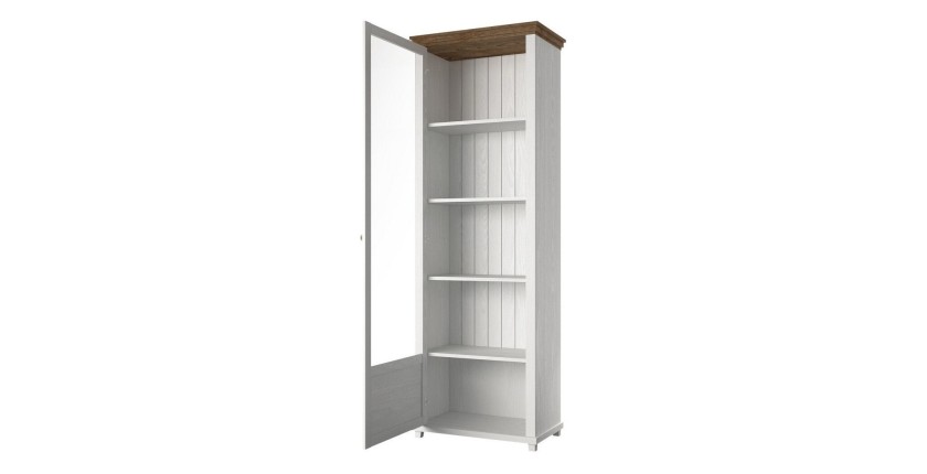 Ensemble de 4 meubles pour salle à manger coloris frêne blanc et chêne. Collection ASSIA
