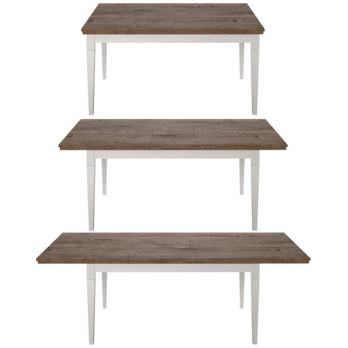 Ensemble de 4 meubles pour salle à manger coloris frêne blanc et chêne. Collection ASSIA