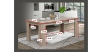 Table 190 x 90 Collection VERMONT. Coloris bois - Style rustique.