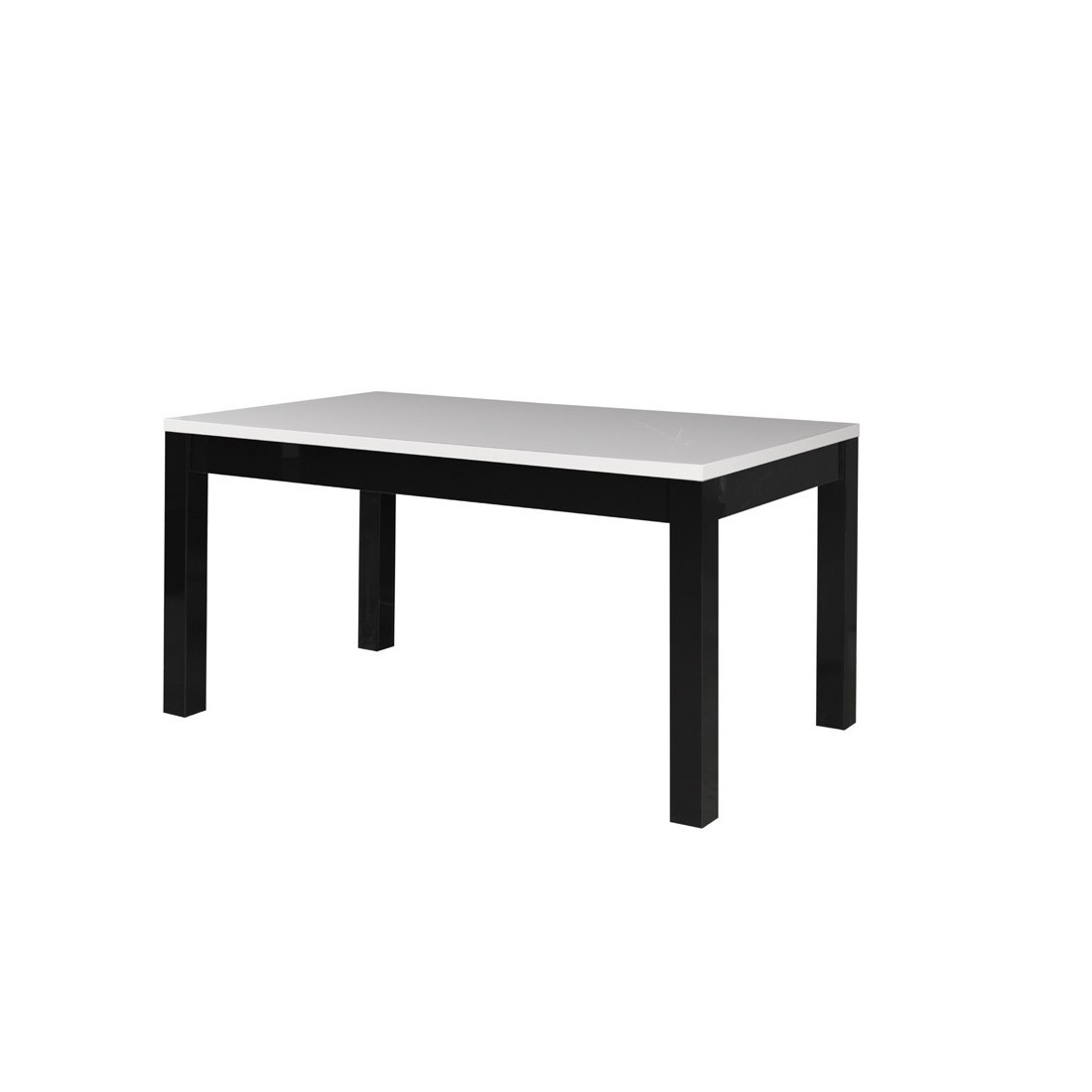 Table 160cm pour salle à manger FABIO. Coloris Noir et Blanc.