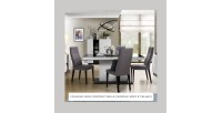 Table extensible design pour salle à manger Collection LUCIA. Coloris Blanc brillant.