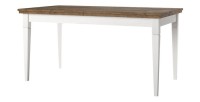 Table extensible jusqu'à 240cm pour salle à manger Collection ASSIA. Coloris frêne blanc et chêne