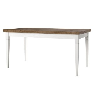 Table extensible jusqu'à 240cm pour salle à manger Collection ASSIA. Coloris frêne blanc et chêne