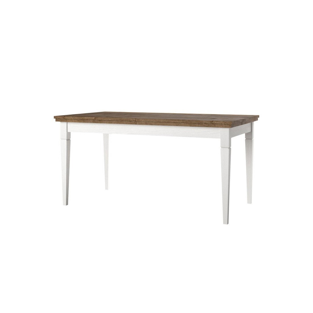 Table extensible jusqu'à 240cm pour salle à manger Collection ASSIA. Coloris frêne blanc et chêne