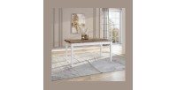 Table extensible jusqu'à 240cm pour salle à manger Collection ASSIA. Coloris frêne blanc et chêne