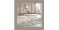 Table extensible jusqu'à 240cm pour salle à manger Collection ASSIA. Coloris frêne blanc et chêne