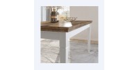 Table extensible jusqu'à 240cm pour salle à manger Collection ASSIA. Coloris frêne blanc et chêne