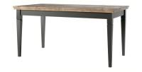 Table extensible jusqu'à 240cm pour salle à manger Collection ASSIA. Coloris vert et chêne