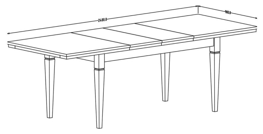 Table extensible jusqu'à 240cm pour salle à manger Collection ASSIA. Coloris vert et chêne