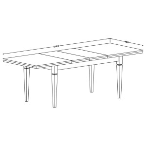 Table extensible jusqu'à 240cm pour salle à manger Collection ASSIA. Coloris vert et chêne