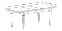 Table extensible jusqu'à 240cm pour salle à manger Collection ASSIA. Coloris vert et chêne