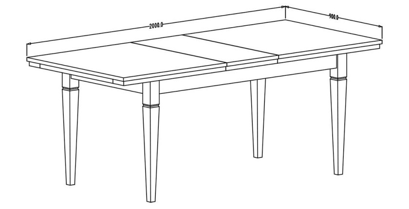 Table extensible jusqu'à 240cm pour salle à manger Collection ASSIA. Coloris vert et chêne
