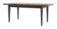Table extensible jusqu'à 240cm pour salle à manger Collection ASSIA. Coloris vert et chêne