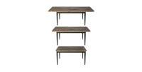 Table extensible jusqu'à 240cm pour salle à manger Collection ASSIA. Coloris vert et chêne