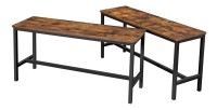 Lot de 2 bancs style industriel collection TAMPA structure en métal et assise en bois.