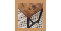 Lot de 2 bancs style industriel collection TAMPA structure en métal et assise en bois.
