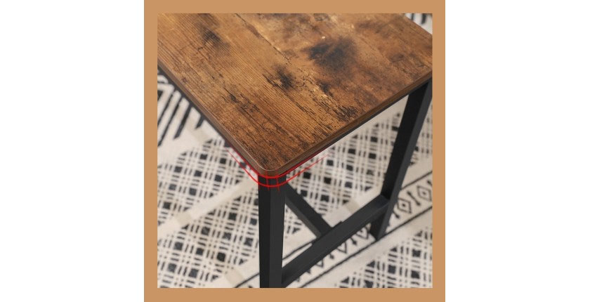 Lot de 2 bancs style industriel collection TAMPA structure en métal et assise en bois.