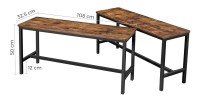 Lot de 2 bancs style industriel collection TAMPA structure en métal et assise en bois.