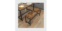 Lot de 2 bancs style industriel collection TAMPA structure en métal et assise en bois.