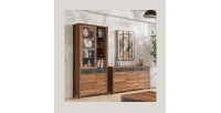 Buffet 140cm collection WINDSOR . Coloris chêne foncé et gris anthracite.