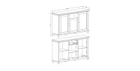 Buffet 160cm avec 3 portes et un tiroir collection ASSIA. Coloris frêne blanc et chêne.