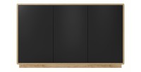 Buffet 3 portes collection VILLA. Couleur chêne et noir mat.