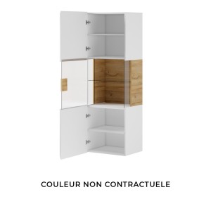 Vitrine suspendue + LED collection OHIO coloris gris anthracite et chêne.