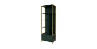 Ensemble de 2 meubles de bureau. Console et étagère collection DOUGLAS coloris vert et doré