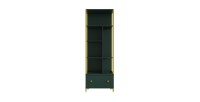 Ensemble de 2 meubles de bureau. Console et étagère collection DOUGLAS coloris vert et doré