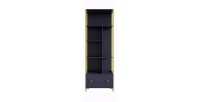 Ensemble de 2 meubles de bureau. Console et étagère collection DOUGLAS coloris bleu et doré