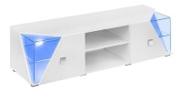 Meuble TV 150cm Collection SPIKE. Couleur blanc. 2 portes et 2 niches.