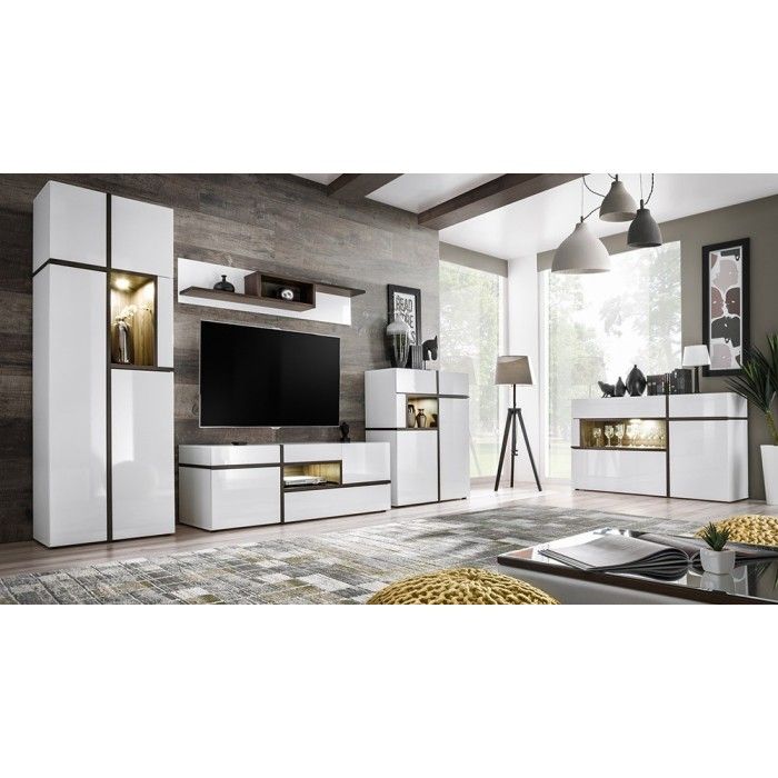 Meuble TV 150cm collection CRISS avec LED intégrés. Meuble déco, moderne et design pour votre salon.