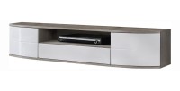 Meuble TV XL 190cm Collection NOUK. Couleur blanc. 2 portes, 1 tiroir et 1 niche.