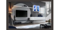 Ensemble meubles de salon style industriel SWITCH M1. Coloris blanc.