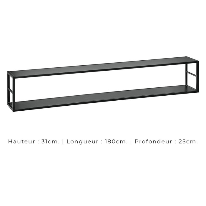 Ensemble meubles de salon style industriel SWITCH M1. Coloris noir.