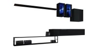 Ensemble meubles de salon style industriel SWITCH M1. Coloris noir.