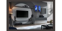Ensemble meubles de salon style industriel SWITCH M1. Coloris gris.
