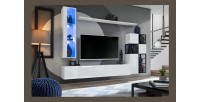 Ensemble meubles de salon style industriel SWITCH M2. Coloris blanc.