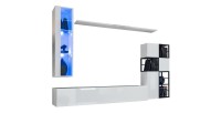 Ensemble meubles de salon style industriel SWITCH M2. Coloris blanc.