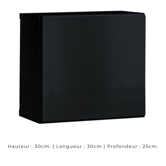 Ensemble meubles de salon style industriel SWITCH M2. Coloris noir.