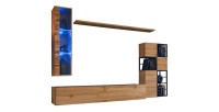 Ensemble meubles de salon style industriel SWITCH M2. Coloris chêne.