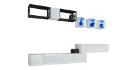 Ensemble meubles de salon style industriel SWITCH M3. Coloris blanc.