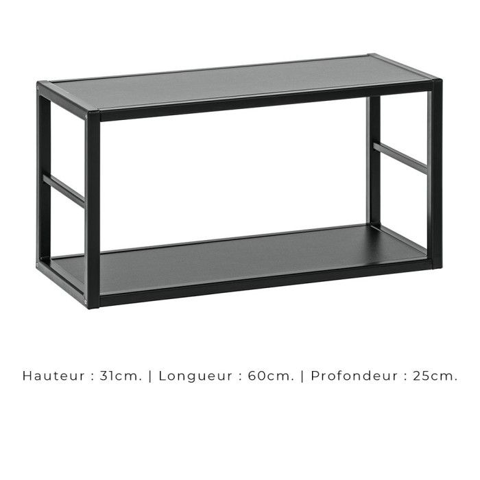 Ensemble meubles de salon style industriel SWITCH M3. Coloris noir.