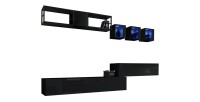 Ensemble meubles de salon style industriel SWITCH M3. Coloris noir.